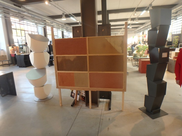 Le prototype des Enduits Mobiles sur l'exposition Terra Migaki Design à Milan